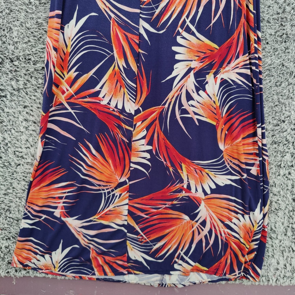 Tommy Bahama Womens Coastal Resort Tropical Maxi Dress L Blue Orange Palm Leaf - Picture 11 of 13